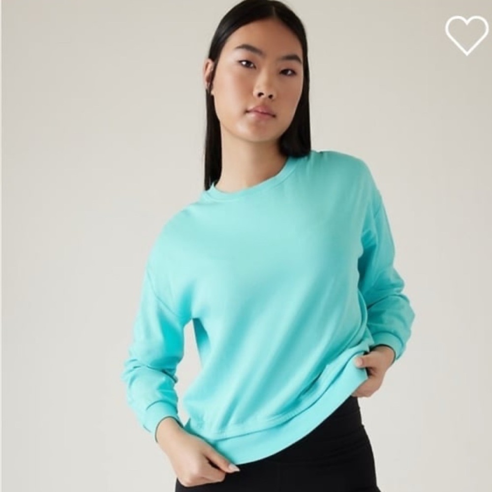 Athleta Aqua Blue Pullover Sweatshirt